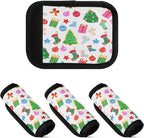 2 Pack Christmas Pattern Luggage Handle Wrap, Detachable Luggage Tag, Neoprene Suitcase Wrap with Comfort Grip & Bright Identifier for Suitcase, Travel Bag, Sports Bag