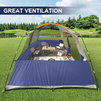 CAMPROS CP Tent 8 Person Camping Tents, Waterproof Windproof Family Tent with Top Rainfly, Large Mesh Windows, Double Layer, Easy Set Up, Portable with Carry Bag, for All Seasons