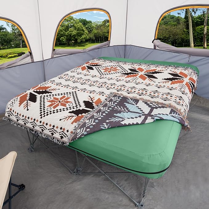 KAMPKEEPER Camping Cot,Camping Cots for Adults,Folding Camping Cot with Inflatable Air Mattress and Carry Bag,for Outdoor Travel Camp Beach Vacation (not Included The Airpump)