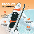 InnoExpo Inflatable Stand Up Paddle Boards with Premium Accessories, Wide Stable SUP Paddle Board Design, Non-Slip Comfort Deck for Youth & Adults