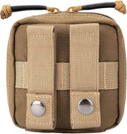 Small MED Kits Holder Duty Belt Gloves Pouch MOLLE Tactical Vest Nasal Spray Case Compact IFAK Carrier Backpack Wallet Cards Knife Gadgets Mini EDC Organizer Bag w/Removeable Clear ID Pocket