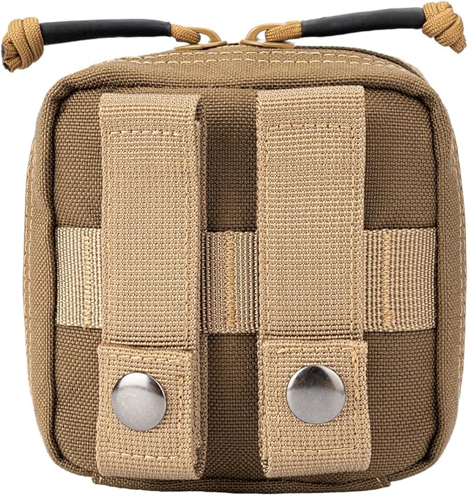 Small MED Kits Holder Duty Belt Gloves Pouch MOLLE Tactical Vest Nasal Spray Case Compact IFAK Carrier Backpack Wallet Cards Knife Gadgets Mini EDC Organizer Bag w/Removeable Clear ID Pocket