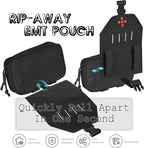 Ifak Pouch-Rapid Deployment Tactical MOLLE Trauma Kit Pouches, Quick Release Tear-Off Medical First Aid Kit Organiser with Red Immediate Identify for Emergency Surviva Activities.