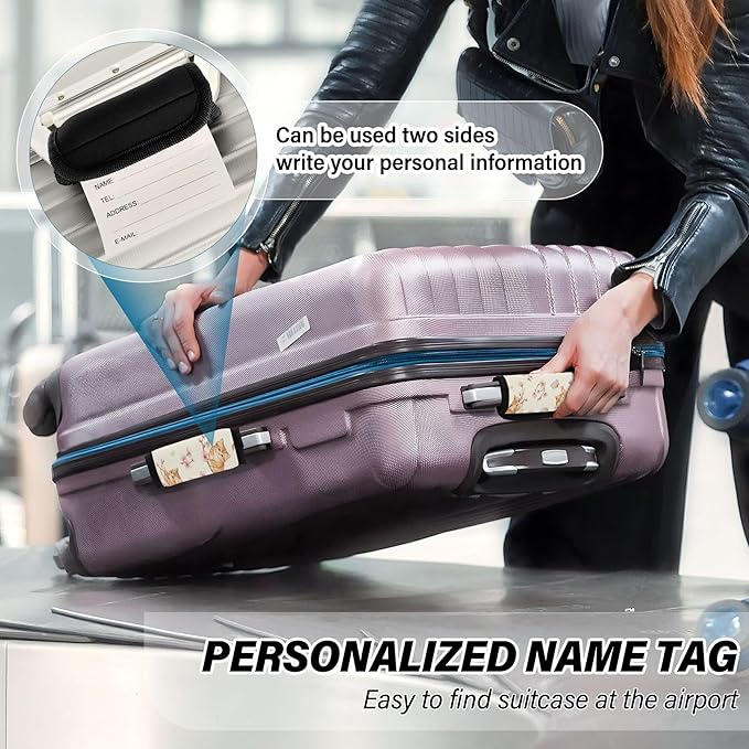 Burbuja Cats Luggage Handle Wrap Neoprene Comfort Handle Covers Suitcase Tag Identifier for Travel Accessories, 4 Pack