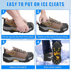 Ice Snow Cleats for Shoes and Boots,Walk Traction Cleats Crampons Anti Slip 11 Studs Ice Snow Grippers Over Shoe for Men Women Walking on Snow Ice