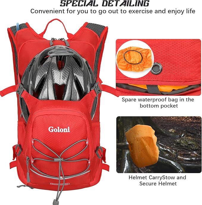 Hydration Backpack,Lightweight Hiking Backpack with 2L Water Bladder,Water Backpack for Biking, Running, Festival