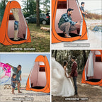 BRIAN & DANY Pop Up Shower Tent, Portable Privacy Camping Changing Tent, Camp Toilet Bathroom Pod with Rain Shelter & Windows, UPF 50+ & Waterproof, 47.2" x 47.2" x 74.8"