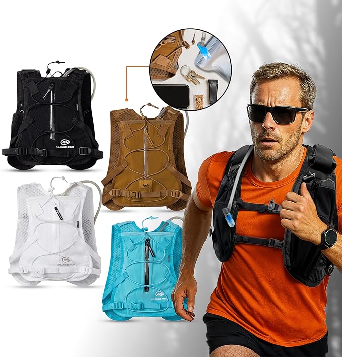 Orange Mud Endurance Pack V3.0 Running Vest – 2L Hydration Backpack for Trail Running, Hiking & Cycling – Lightweight, Breathable Mesh, Gear Pockets, Trekking Pole Loops