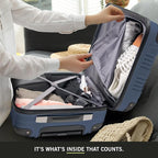 Kenneth Cole REACTION Out of Bounds Lightweight Hardshell 4-Wheel Spinner Luggage, Naval, 24-Inch Checked