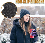 Pixel Panda Running Gloves for Men, Winter Warm Bike Glove for Smart Phone Texting with Non-Slip Silicone Gel - Thermal Windproof and Waterproof for Running, Cycling, Driving