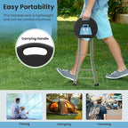 Goplus Folding Stool, 4 Pack 28 Inch Foldable Camping Seat for Adults with 550 lb Capacity, Portable Plastic Fold up Round Stool with Handle for Fishing Hiking Gardening BBQ