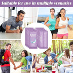 Treela 300 Pcs Bulk Deodorant Large Body Wipes Individually Wrapped Wet Wipes Travel Size for Adults Shower for Homeless Supplies Hygiene Personal Cleansing for Hiking Gym(7.09" X 9.84",Purple)