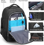 DUSLANG Anti-Theft Laptop Backpack, Black, 15.6-14-13 Inch Laptop Sleeve, USB Charging Port and Black TSA Lock