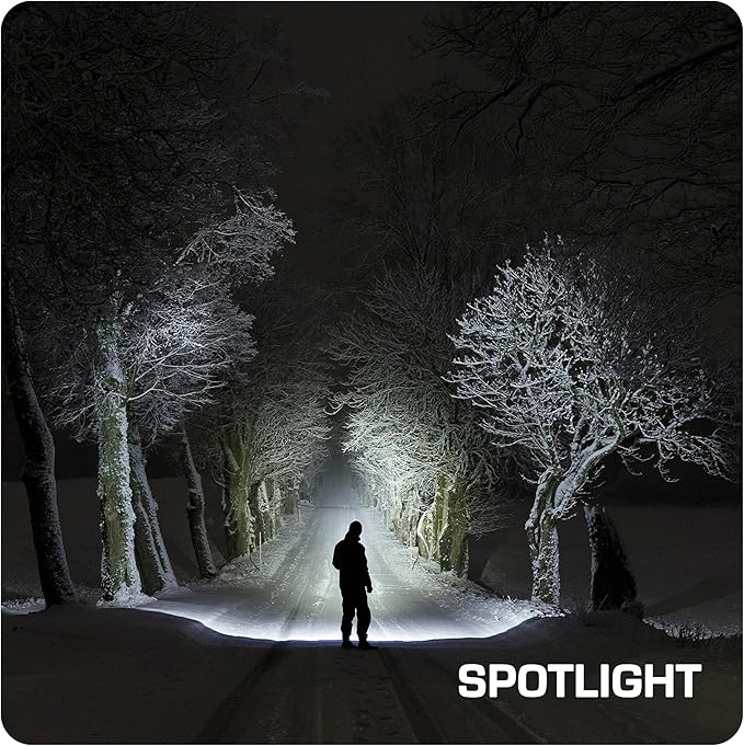 EverBrite Ultra Bright Tactical Flashlight, 900 Lumen Zoomable Adjustable Focus, 3 Light Modes, Heavy-Duty Aluminum Torch for Hurricane Supplies Camping, Includes 3C Alkaline Batteries-Gray