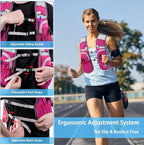 Running Hydration Vest for Women Men - Waterproof Running Water Backpack Hydration Pack with 12 Pockets, Lightweight Water Vest for Hiking Trail Cycling Marathon Race