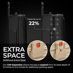 Briggs & Riley 29" Large Expandable Spinner - Checked Luggage for Travel, Suitcases with Wheels, Softside Rolling Bag for Men & Women, Self-Repairing Zipper - Baseline Collection, Black