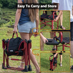 SUNNYFEEL Camping Directors Chair Set of 2 Aluminum Oversized Portable Folding Chair with Side Pocket and Adjustable Side Table for Beach, Fishing, Trip, Picnic, Lawn, Outdoor Foldable Camp Chairs