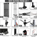 COBIZI 10x30 Pop up Canopy Tent 10x30 Canopy with 8 Sidewalls Waterproof Heavy Duty Commercial Canopy Tent for Parties Outdoor Tent Garden Gazebo Tent, Carry Bag with Wheel(10x30ft, White)