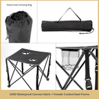 ARROWHEAD OUTDOOR 26” (66cm) Portable Camping Folding Table, 2 Cup Holders, Square, Carrying Case, Steel Frame, High-Grade 600D Canvas