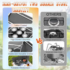 Camping Stove Propane Two Burner, 34000BTU Foldable Camp Stove Gas Propane Burners for Outdoor Cooking, Portable Stoves Gas Burners with Windsheild, Carrying Bag, Grates, Regulator