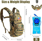Tactical Hydration Backpack 2L Water Bladder - Lightweight Durable Pack for Hiking, Running, Outdoor Adventures, Adjustable Straps & Leak-Proof Design