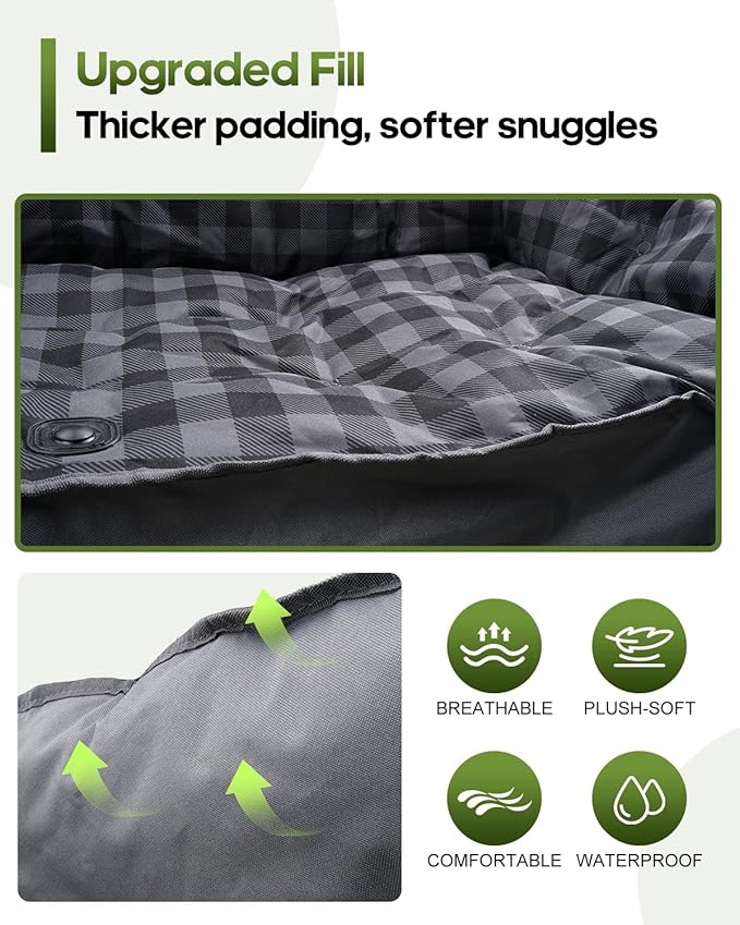 Double Camping Chair, Oversized Loveseat with 2 in 1 Carry Bag, Extra Padded Camp Chairs 2 Person Camping Couch Heavy Duty Sofa Folding Lawn Chair with Cup Holders for Couples Adults Patio Backyard