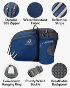 WATERFLY Fanny Pack Waist Bag: Waist Pack for Women Men with Water Bottle Holder Hiking Fanny Pack for Running Walking DogWalking Travel Cycling