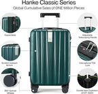 Hanke 20 Inch Expandable Carry on Luggage 22x14x9 Airline Approved Lightweight PC Hard Shell Suitcases with Wheels Travel Luggage Rolling Suitcase Travel Luggage Bag for Weekender(Blackish Green)