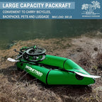 Packraft TPU Inflatable Travel Kayak with Soft Seat Lightweight Packrafts for Flat Water Rafting/Bicycle Drifting/Litewater Dinghy, 1 Person