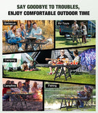 Foldable Grill Table with Mesh Desktop, 200lbs 3Ft Portable Folding Table, Height Adjustable Metal Table for Ourdoor, Camping, Picnic, BBQ and Beach, RV, 35.4" L x 23.6" W