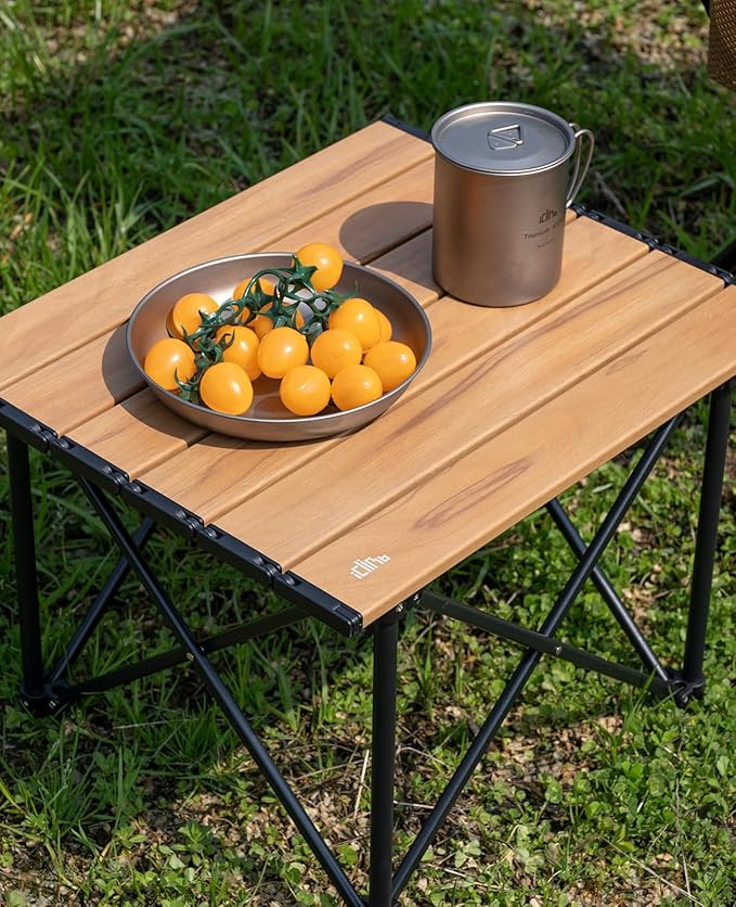 iClimb Ultralight Compact Camping Folding Table with Carry Bag (Reinforced Black - S)