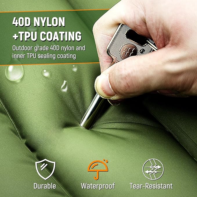 Camping Sleeping Pad, Thick 5 Inch Camping Mat with Pillow Built-in Foot Pump Ultralight Inflatable Sleeping Pads for Camping, Backpacking, Hiking, Tent