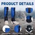 1 Pairs Gators for Hiking Boots,Adjustable Leg Gaiters for Women and Men Boots, Waterproof and Breathable Trail Gaiters for Hiking, Snow and Garden Weeding