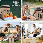Insulated Cooler Backpack,33/45 Cans Multifunctional Double Deck Leakproof Cooler Bag with Sternum Strap,Large Capacity Lightweight Travel Camping Beach Backpack