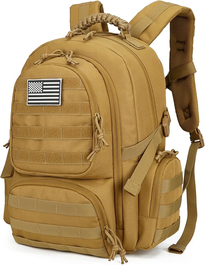 30L Military Tactical Backpack for Men 3 day Assault Pack Molle Daypack Army Hiking Rucksack (Khaki)