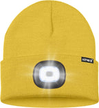 ATNKE LED Lighted Beanie Hat,USB Rechargeable 4 LED Running Headlamp Bright Cap with The Light Gifts for Men and Women