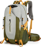 40L Hiking Backpack for Men and Women, Lightweight Waterproof Packable Camping Travel Daypack with Rain Cover (Gray & Army Green, 40 Liter)