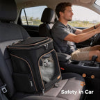 Lekereise Large Cat Backpack Carrier Expandable Pet Carrier Backpack for Small Dogs Medium Cats Fit Up to 18 Lbs, Foldable Puppy Backpack Carrier for Travel, Hiking, Black