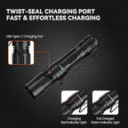 M70 EDC Flashlight 1100 Lumens, USB-C Rechargeable Pocket Light with Clip, 5 Modes Compact LED Light for Camping, Hiking, Emergency (Black)