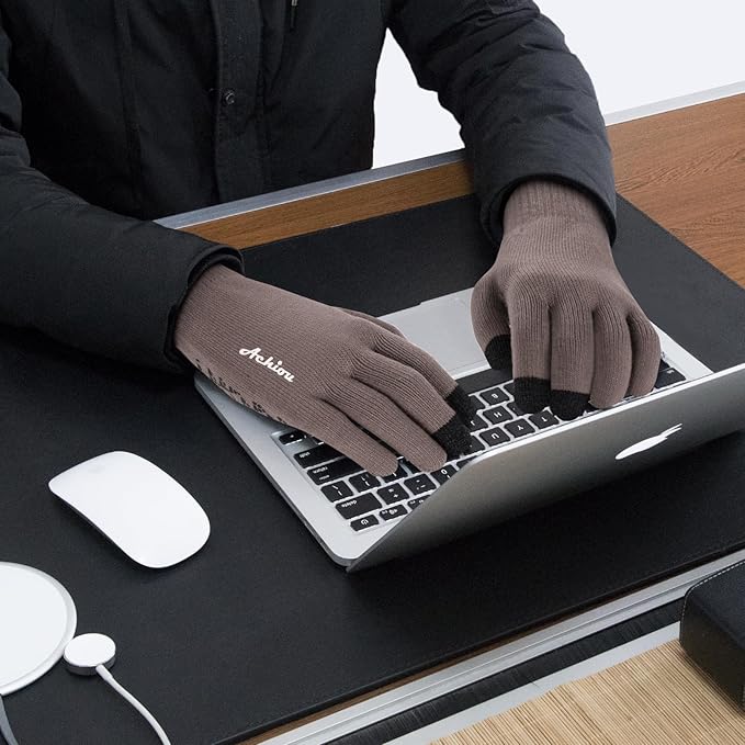 Achiou Winter Gloves, Glove for Men Women, Upgraded Touch Screen Texting Warm Running with Thermal Soft Knit Lining