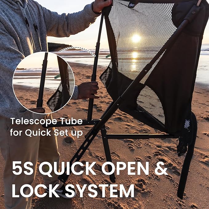 Sitpack Campster 2.0 Backpacking Camping Chair, 5S Easy Set-up, Ultra Lightweight, Bottle Sized Portable Folding Chair, Compact Chair for Adults for Beach Outdoor Hiking Travel Fishing