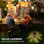 Solar Lanterns with Wind Chimes - Garden Decor Set Includes Greeting Card & Gift Wrap Paper, Patio Yard Birthday Gifts for Women, Solar Lanterns Outdoor Waterproof (Hummingbird)