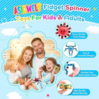 Transformable Fidget Spinner Toys for Kids and Adults,2 Pcs Sensory Toy for Boys Girl ADHD Stress Relief Toys,Fingertip Gyros Travel Toy Party Favors for Teens Birthdays Gifts Easter Present