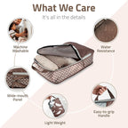 Oriday Set of 8 compression packing cubes for travel accessories- Expandable bags for clothing, toiletry, backpacks, organizing essentials (Beige)