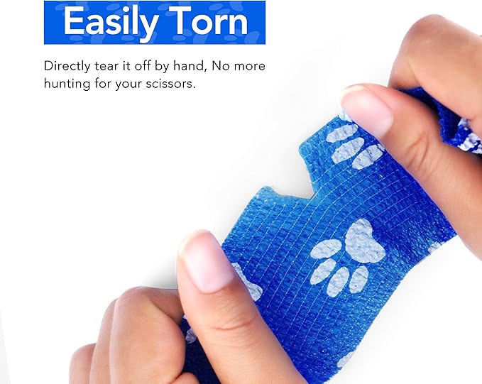 RISEN Cohesive Bandage 2” x 5 Yards, 6 Rolls, Self Adherent Wrap Medical Tape, Adhesive Flexible Breathable First Aid Gauze Ideal for Stretch Athletic