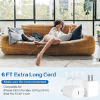 iPhone 17 16 Pro Charger Fast Charging,2Pack 20W Quick USB C Charger Block Type C Chargers Fast Charging,6FT USBC Charging Cable Cord for iPhone 17 Pro/17 ProMax/17 Air/16/16 ProMax/16e/15 Pro/15 Plus