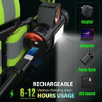 Reflective Vest with LED Light, Running Lights for Runners Back Warning Light, High Visibility Running Gear with USB Charging for Walking Cycling, Adjustable for Men Women Kids