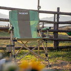 XGEAR Camping Chair Hard Arm High Back Lawn Chair Heavy Duty with Cup Holder, for Camp, Fishing, Hiking, Outdoor, Carry Bag Included