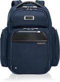 Briggs & Riley Large Cargo Backpack for Women & Men - Laptop Backpack, For Work & Travel, Spacious & Durable, Padded Straps, Fits up to 17" Laptop - @work Collection, Navy
