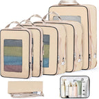 7 Set Compression Packing Cubes Packing Organizer for Travel,Travel Accessories for Carry on Luggage Suitcase Backpack Expandable Organizers